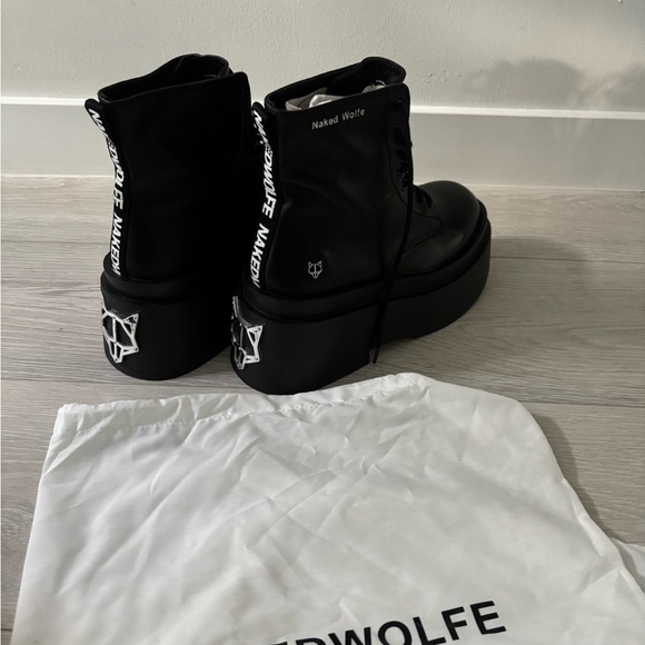 Naked Wolfe Black Platform Ankle Boots - Picture 9 of 15